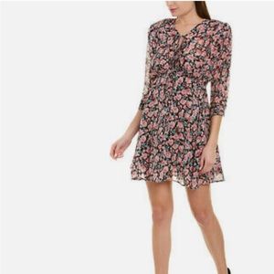 The Kooples Womens Cherry Blossom Silk-Blend Mini Dress Candy Flowers